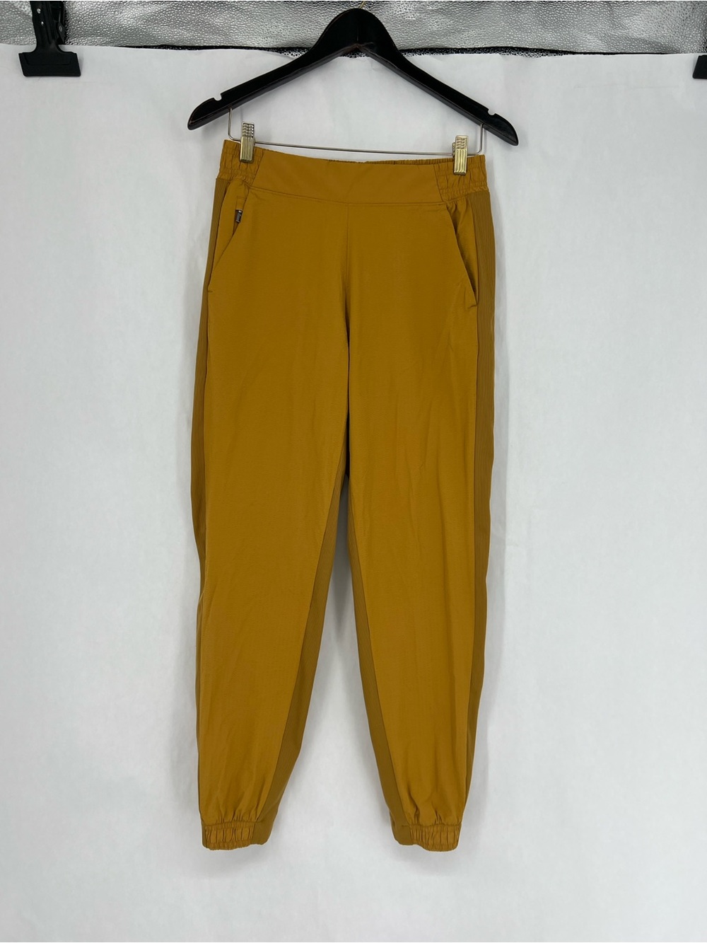 Athleta Mustard Yellow textured Brooklyn Joggers